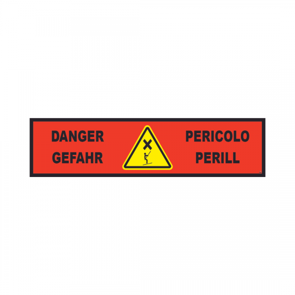 Banderole horizontale 2000X500 "DANGER" Teleski FR-DE-IT-CA  # MONTEE BANH015-M